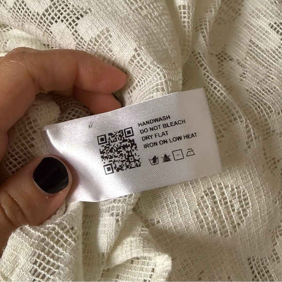 Cider Cream Floral Lace Tie-Front Blouse - Picture 7 of 9